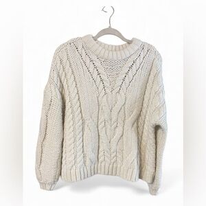 Aerie Cream Cable Knit Sweater